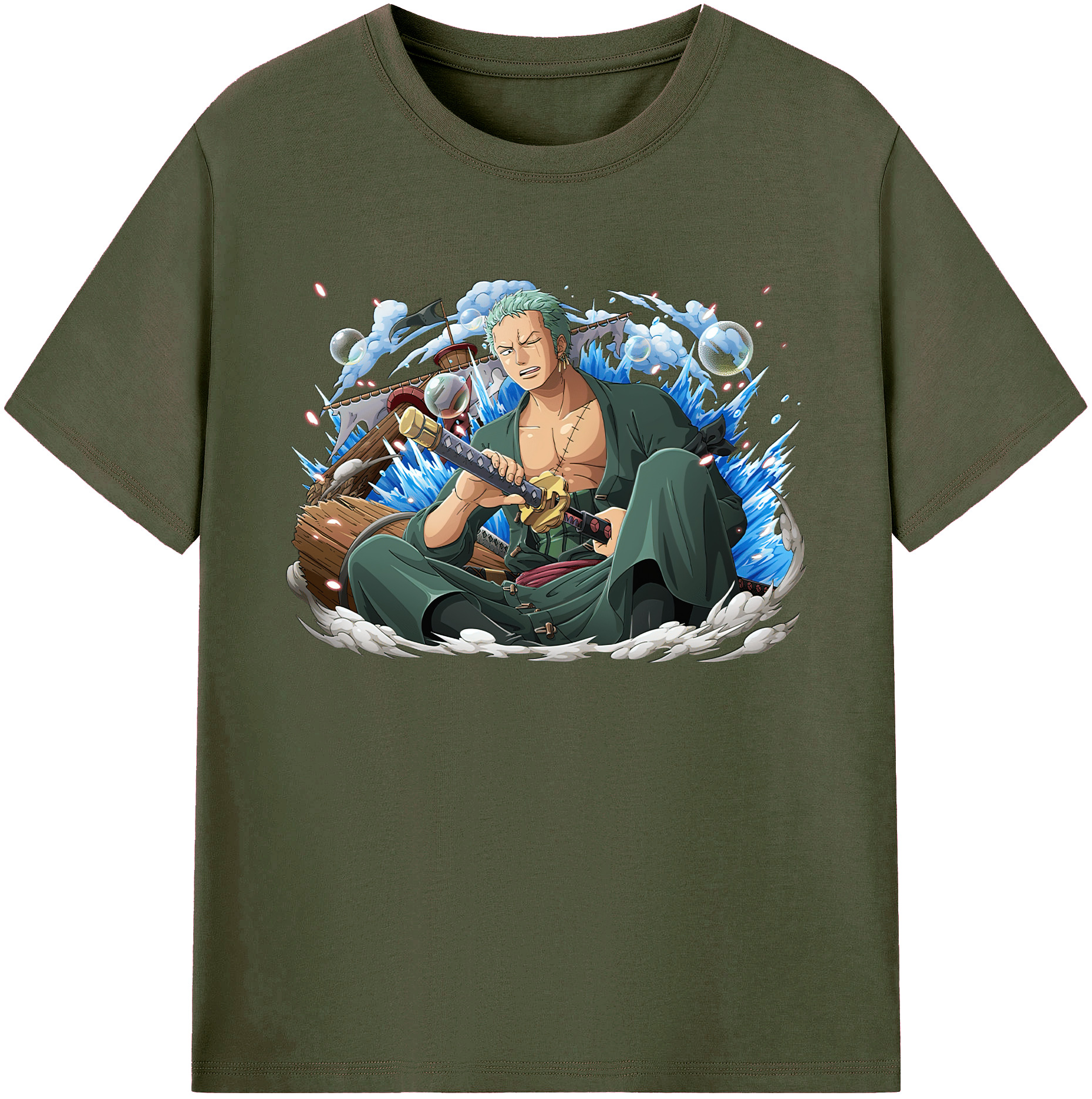ワンピース ロロノア・ゾロ ONE PIECE Roronoa Zoro 綿100％ メンズ半袖Tシャツ｜肌触りやわらか＆通気性